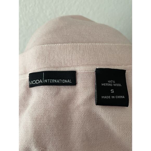 Moda International Sweater Cardigan Cropped V Neck Merino Wool - Picture 11 of 11